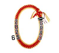 Ftyfty Graduation Leis Class of 2025 Grad Handmade Ribbon Lei Double Braided Ribbon Necklace with Grad Letters,47.2Inch, Average Size, Ribbon Polyester, No Gemstone
