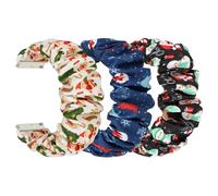 FTYQUEE 3 Pack Elastic Scrunchie Strap Compatible with 16mm 18mm 19mm 20mm 22mm Watch Strap Quick Release Replacement Wristband for Men Women