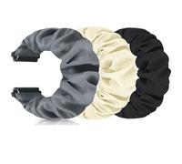 FTYQUEE 3 Pack Elastic Scrunchie Strap Compatible with 16mm 18mm 19mm 20mm 22mm Watch Strap Quick Release Replacement Wristband for Men Women
