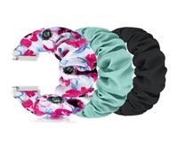 FTYQUEE 3 Pack Elastic Scrunchie Strap Compatible with 16mm 18mm 19mm 20mm 22mm Watch Strap Quick Release Replacement Wristband for Men Women