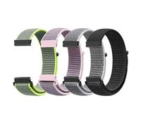 FTYQUEE 4 Pack Nylon Watch Strap Compatible with 16mm 18mm 19mm 20mm 22mm Watch Strap Quick Release Replacement Wristband, Adjustable Stretchy Straps Fabric Bands for Men Women