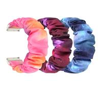 FTYQUEE Scrunchies Watch Bands Compatible with 16mm 18mm 19mm 20mm 22mm Watch Bands Quick Release Replacement Wristband, Stretchy Straps Fabric Bands for Men Women(16mm, Large-Size)