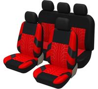 FTYUIVF Car Seat Covers for BMW E46 E90 E91 E92 E39 E30 E60 E36 E87 E34 G30 F10 F11 320I 520 X5 E70, 5 Seats Full Set Cloth with Airbag Compatible Non Slip Breathable, Auto Interior Accessories,Red