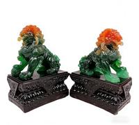 Fu Foo Dogs Lion Statues, Resin Pair for Feng Shui Décor, Best Housewarming Gift to Ward Off Evil Energy, 17x11x22cm, Prosperity & Wealth Symbol