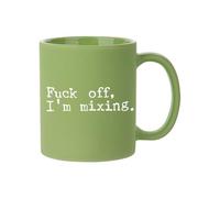 Fu*k Off, I'm Mixing, Audio Mixer Engineer Gift, Full Coloured Frosted Coffee Mug. (Green)