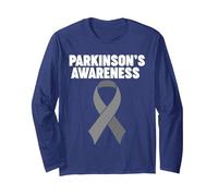 FU Parkinson's Long Sleeve T-Shirt, Adult Unisex, Navy Blue, Small