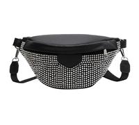 Fuaihui Stylish Sequin Crossbody Bag for Women - Multi-functional Adjustable Shoulder Strap Chest Bag - Perfect Everyday Bumbag for Any Occasion (black)