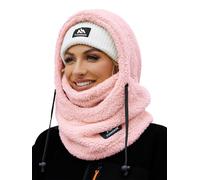 Fuakesor Fleece Balaclava Unisex Windproof Ski Mask Winter Thermal Motorcycle Balaclava Women Ski Face Cover Men Neck Warmer Scarf Cold Weather Hat(Pink)