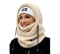 Fuakesor Fleece Balaclava Unisex Windproof Ski Mask Winter Thermal Motorcycle Balaclava Women Ski Face Cover Men Neck Warmer Scarf Cold Weather Hat(Beige)