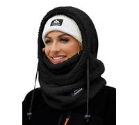 Fuakesor Fleece Balaclava Unisex Windproof Ski Mask Winter Thermal Motorcycle Balaclava Women Ski Face Cover Men Neck Warmer Scarf Cold Weather Hat(Black)