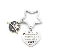 fuakUip Cat Gifts for Women,Cat Lover Gifts,Cats Keyrings for Women,Crazy Cats Lady Gift