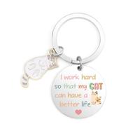 fuakUip Cat Gifts for Women,Cat Lover Gifts,Crazy Cats Lady Mum Gift,Cats Keyring for Men Women Birthday Retirement Gift Ideas,Presents Under 10 Pounds,Best Mum Grandma Christmas Presents