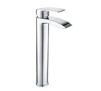 Fual Chrome Waterfall Tall Basin Mono Tap Waterfall Spout Design Lever Handle Countertop Sink Tap Basin Mixer Tap Sink Taps for Bathroom Basin