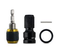 FUANA 1/2" to 1/4" Hex Drive Electric Wrench Adapter Kit Telescopic Bit Connector with Expansion Sleeve,3-Pc Set