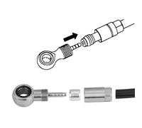 FUANA 2-Pack Bike Hydraulic Brake Olive Hose Connector Kit for Magura with Aluminium Alloy Banjo Fitting, 28mm Length, Silver Bike Repair Kit