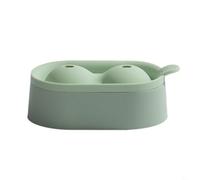 FUANA 2 Pack Ice Cube Tray, 5CM Large Ice Cube Moulds, 4-Cavity Round Silicone Moulds with Funnel, Reusable Ice Ball for Whiskey, Cocktail,(Green)