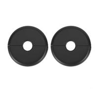 FUANA 2 Pieces Decorative Pipe Collar 2.7 Inch Diameter 15mm Opening, Split Design Pipe Cover for Radiator Faucet Drain(black)