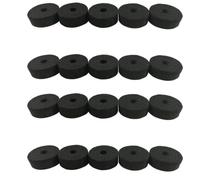 FUANA 20 Pcs Cymbal Felt Washers for Drum Crash Cymbals Clutch, 40mm Outer Diameter, 10mm Inner Diameter, 0.6in Height, Gray Black