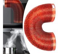 FUANA 3 Meters High-Temperature Aluminum Foil Exhaust Duct for Kitchen Range Hoods, 153/183/203mm Diameter, Heat Resistant & Flexible Door Lock