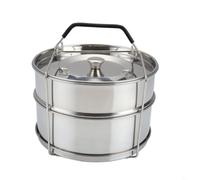 FUANA 304 Stainless Steel Steaming Basket Stackable Cooker Steamer Insert for Vegetables, Seafood, Dumplings