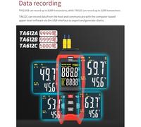 FUANA 4-Channel Digital Thermocouple Thermometer for K/J/T Type Probes, TA612C with 5000-Point Data Storage, USB Connectivity, VA Color Screen, Alarm Function, Dual Power Supply Tester Receiver