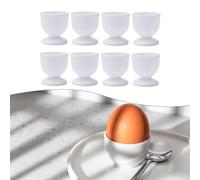 FUANA 4 Pack White Plastic for Egg Cups Holders Hard and for Soft Boiled Eggs Kitchen Breakfast Tableware Accessory Family Dining Set