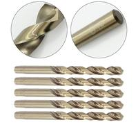 FUANA 5 PCS for M35 Cobalt Metric Drill Bits for Hardened Stainless Steel and Metal, 5% Cobalt HSS Split Point Set for Drilling Tough Materials Door Lock