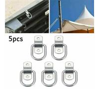 FUANA 5PCS D-shaped Pull Ring Silver Trailer Forged Lashing Truck D Rings Hook Tie Down Ring Automotive Accessories