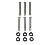 FUANA 6-Pack for Replacement Pin and Gasket Set for Power Steel Pools, 80mm Long Plastic Pins and Washers Secure Frame Connection and