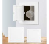 FUANA Access Panel Inspection Hatch Cover for Pipes, 100x100mm to 200x200mm, White ABS Wall Repair Door with Hinged Design Radiator Accessories