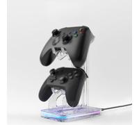 FUANA Acrylic Game Controller Holder for PS5 for Xbox for Switch, for PS4 PS3 PS2 Pro Series X, 20 * 14 * 10CM Transparent Stand Earphone Cable