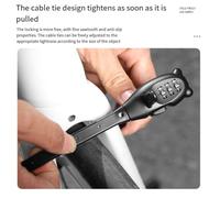 FUANA Adjustable Cable Lock for Bicycle - 31-53cm Combination Cable Tie Lock with Anti-Slip Design, Built-in Steel Bar, for Helmet and Bike Security Bike Repair Kit