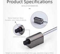 FUANA Adjustable Door Wedge Stopper for Home Office No-Drill Installation Silent Zinc Alloy 16 cm for Black/Grey/Yellow/Silver Earphone Cable