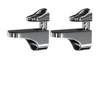 FUANA Adjustable Glass Shelf Brackets for 3-18mm Thick Shelves, Polished Chrome Zinc Alloy Wall Supports, 2-Pack Door Lock