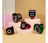 FUANA Adjustable Smart Ring with 4-Digit Digital Counter for Prayer Tracking, Waterproof Design, Compact Lightweight for Everyday Use, for Rose Gold/Black/Green/Purple/Red Earphone Cable