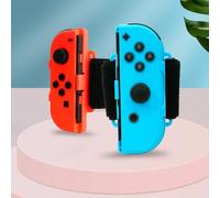 FUANA Adjustable Wristband for Nintendo Switch Dance Games, for Zumba Burn It Up, Ring Fit Adventure, for Dance 2025, 2-Pack, Red Blue Light Blue White Earphone Cable