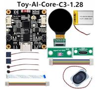 FUANA AI Voice Robot Mini Development Board for ESP32 C3 with LCD Display, Microphone, Speaker, RGB Light and Built-in Battery Earphone Cable