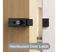 FUANA Alloy Luminous Door Latch for Furniture, Sliding Glass Wood Metal Doors, Zinc & Aluminum, Auto Lock with Dual Springs, Glow-in-The-Dark Dial Door Lock