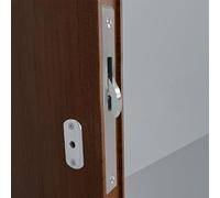 FUANA Anti-Theft Sliding Door Lock for Window and Furniture Hardware, Aluminum Alloy Security with Crossed Keys, Narrow Stile Design for Van Gate Shed Door Lock