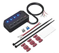 FUANA Car Motorcycle Electrical Fuse Junction Box with LED Indicator Light Quick Connect 20A Output 4 Appliances PC