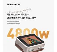 FUANA CCD Mini Retro Digital Camera, 1080P HD Video Photo, 8MP Sensor, for Students, Compact Size, for Gifts, Brown/Red/Green/Black/White Earphone Cable