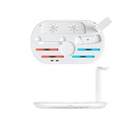 FUANA Charging Dock and Cooling Fan for Nintendo Switch with 7 Card Slots, RGB Light, ABS Construction, for Pro Controller, Built-in Fan for Heat Dissipation Earphone Cable