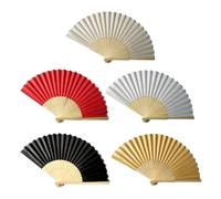 FUANA Chinese-Style Single-Sided Silk Folding Fan for Handmade Decor, 21.5cm Wood Frame with Soft Silk Fabric, Lightweight Portable Design for Wedding Party Favor or Wall Art Radiator Accessories