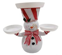 FUANA Christmas Snowman Treats Holder Cartoon Xmas Snowman Tray Christmas Decoration Snack Candy Rack for Table,Xmas Party(Snowman)