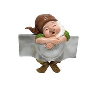 FUANA Decorative Garden Gnome Statue, High-Quality Resin Figure with Cheerful Expression for Patio Yard Balcony, Weatherproof Outdoor Decor 10.8x11.5x3.3cm