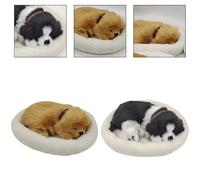 FUANA Decorative Lifelike Soft Dog Plush with Realistic Breathing Effect