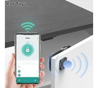 FUANA Drawer Cabinet Lock with Fingerprint Sensor, Keyless Entry for Smart Wooden Cabinets,forTuya App, Black Door Lock