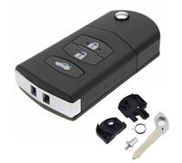 FUANA Easy To Install Car Folding Key Cover Case Designed For Mazda 2 3 5 6 8 RX8 MX5 Black Auto Fob Key Shell Modified Accessories Automotive Exterior Accessories