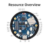 FUANA for ESP32-S3 Development Board with 1.85-inch 360x360 Touchscreen, Dual-Core 240MHz LX7, Wi-Fi and BLE 5, Audio I/O, for IoT Projects Earphone Cable