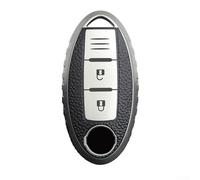 FUANA for Nissan 2 Button TPU Car Key Cover Compatible with Qashqai Skyline Juke Alissa X-Trail(Silver)